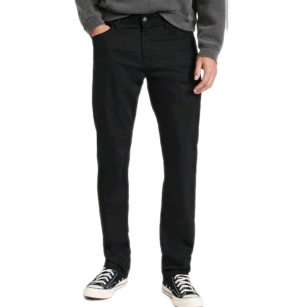 AG Adriano Goldschmied The Graduate Tailored Leg Black Jeans W/ Contrast Stitch